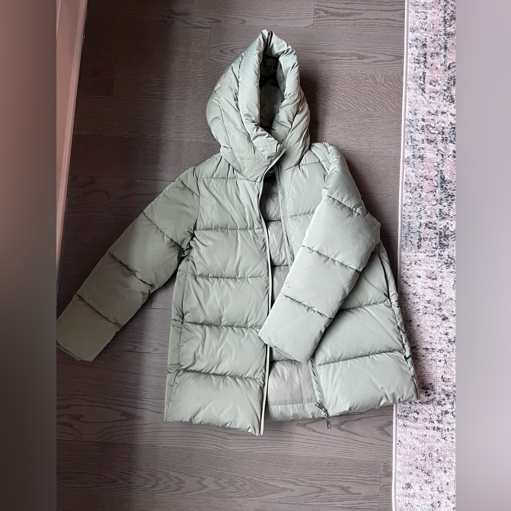 Brand new - Mango - Quilted Midi Anorak Puffer Coat - Green, size M